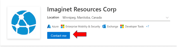 Click the "contact me" button to get in touch with a Microsoft Partner. 