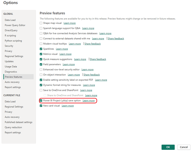 Power BI save option